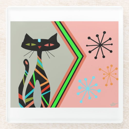 De moderne drink van katten onderzetter uit de mid (Voorkant)