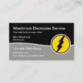 De moderne Elektriciendienst met Logo-Sjabloon Visitekaartje (Voorkant)