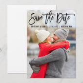 De moderne Foto B van het Manuscript van de Borste Save The Date (Voorkant / Achterkant)
