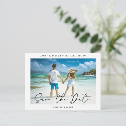 De moderne Foto bewaart de Datum Aankondigingskaart (Staand voorkant)