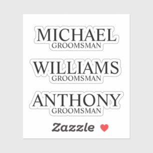 De moderne Gepersonaliseerde Naam van de Groomsman Sticker