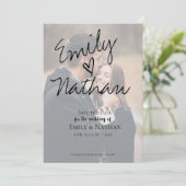 De moderne Handgeschreven Foto van het Manuscript  Save The Date (Staand voorkant)