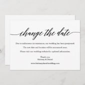 De moderne kalligrafie verandert de Datum Kaart va (Voorkant / Achterkant)