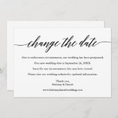 De moderne kalligrafie verandert de Datum Nieuwe K Save The Date (Voorkant / Achterkant)