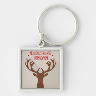 De moderne kerstmanhiel van de rendierhiel sleutelhanger