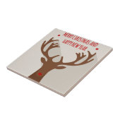 De moderne kerstmanhiel van de rendierhiel tegeltje (Zijkant)