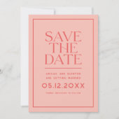 De Moderne Kleur van het perzikje sparen de Datum Save The Date (Voorkant)