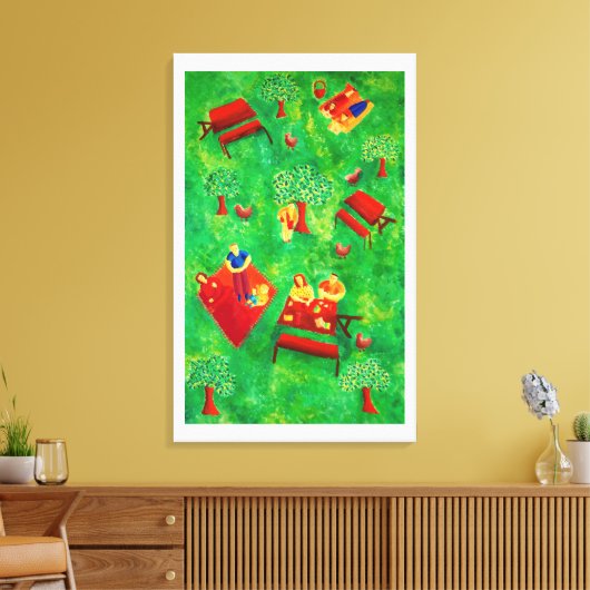 De moderne kunst van de picknick canvas afdruk (Insitu (Woonkamer))