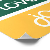 De moderne Kute Peace Love Joy kerstbegroetingen Poster (Hoek)