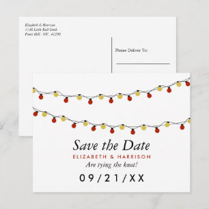 De moderne Lichten van het Koord, Rood & Goud spar Aankondigingskaart