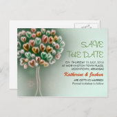De moderne liefdesboom Save the Date briefkaarten (Voorkant / Achterkant)