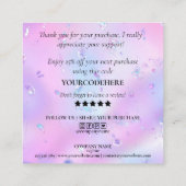 de moderne manuscriptirdescent bedankt u voor uw o vierkante visitekaartje (Achterkant)