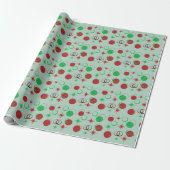 De moderne Middeleeuwen vormen Kerstrood en groen Cadeaupapier (Uitgerold)