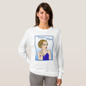 De moderne Mood, Retro Lady die de vogel overspoel T-shirt (Voorkant volledig)