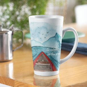 De moderne Natuur van de Waterverf ziet het wereld Latte Mok