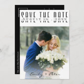 De moderne Ouderlijke Foto van de Dooptijd van de  Save The Date (Voorkant / Achterkant)