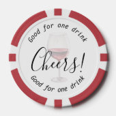 De moderne rode wijn Drink bruiloft Poker Chips (Voorkant)