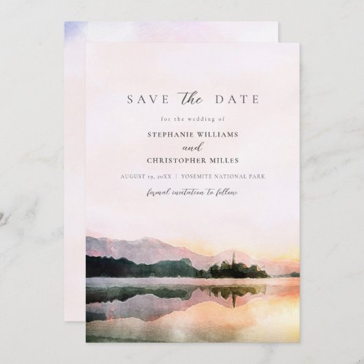 de moderne romantische zonsondergang redt de datum kaart (Voorkant / Achterkant)