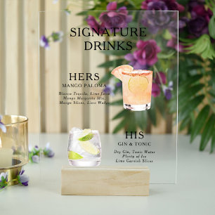De moderne signatuur Drink cocktails Acryl Bord