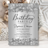 De moderne Silver Glitter Metal Folie 90ste Verjaa Kaart