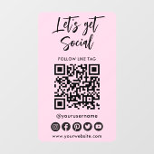 De moderne Sociale Media QR Code verbindt met ons  Raamsticker (Vel)