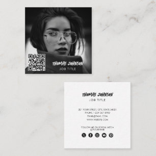 De moderne Sociale Media van de Foto QR van het Ma Vierkante Visitekaartje
