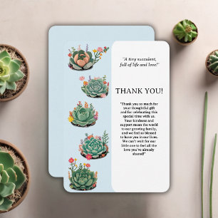De moderne succulente cactus Baby shower Bedankkaart