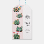 De moderne succulente cactus Baby shower Cadeaulabel (Voorkant)
