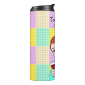 De moderne tijd, Retro Lady Holding Wine Thermosbeker (Gedraaid links)