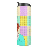 De moderne tijd, Retro Lady Holding Wine Thermosbeker (Geroteerd rechts)