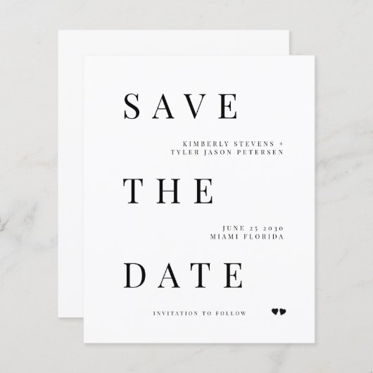 De moderne typografische bruiloft van de begroting (Voorkant / Achterkant)