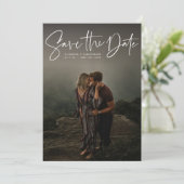 De moderne verticale foto van het manuscript spare save the date (Staand voorkant)