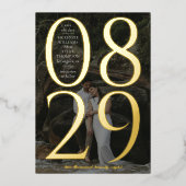 De moderne Vette Grote Foto sparen de Datum Folie Uitnodiging (Voorkant)