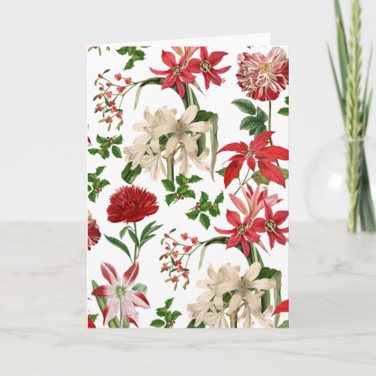 De moderne Vintage Bloemen van Kerstmis Kaart (Voorkant)