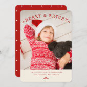 De moderne Vrolijke & Heldere Rode | Witte Kaart (Voorkant / Achterkant)