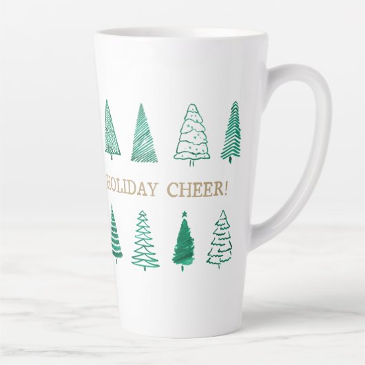 De moderne Waterverf kerstboom X-mas Classic Latte Mok (Rechts)
