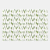 De moderne Waterverf kerstfeestdag groene bomen Inpakpapier Vel (Voorkant 3)