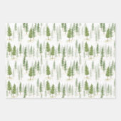 De moderne Waterverf kerstfeestdag groene bomen Inpakpapier Vel (Voorkant)