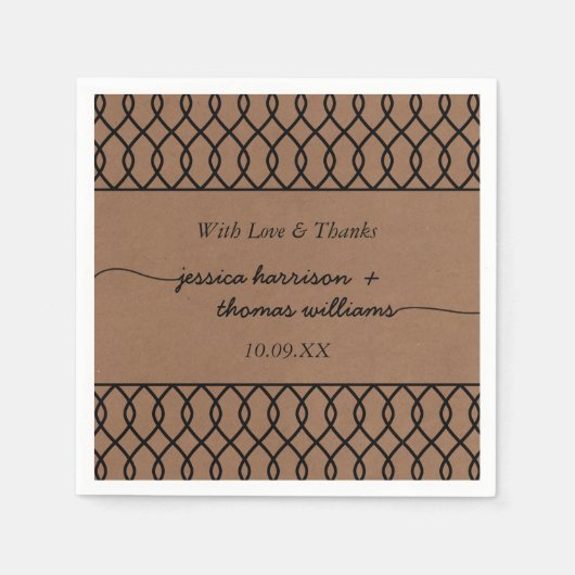 De Moderne Whimsical Kraft Trouwcollectie Servetten (Voorkant)