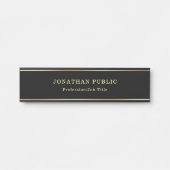 De moderne zwart-gouden Sjabloon Deurbordje (Voorkant)