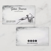De moderne zwart-wit Tattoo Visitekaartje (Voorkant / Achterkant)