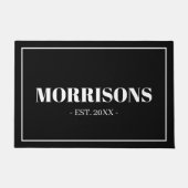 De moderne zwarte en witte grens van de douanenaam deurmat (Voorkant)