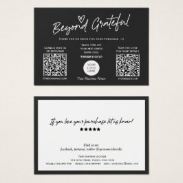 De moderne zwarte en witte manuscript QR de cadeau Visitekaartje