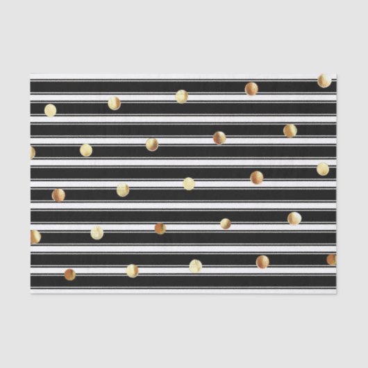 De moderne Zwarte Witte Gouden Stippen van het Tissuepapier (Voorkant)