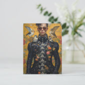 De Modieuze Man Met Vogels Briefkaart (Staand voorkant)