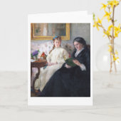 De moeder en zuster van de kunstenaar, Berthe Mori Kaart (Gele Bloem)
