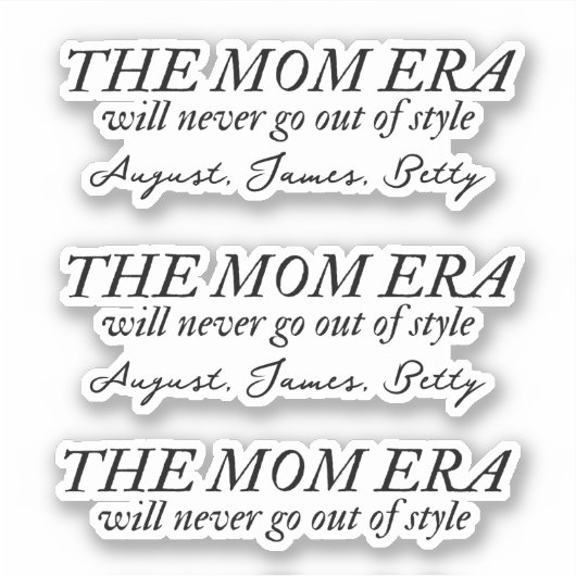 De Moeder Era Sticker met Kinder Namen Custom Set  (Voorkant)