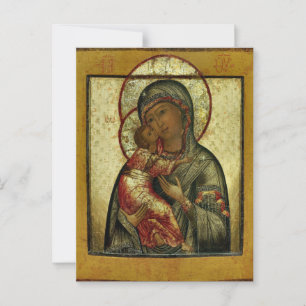 De Moeder Gods Vladimirskaya Orthodoxe Icoon Briefkaart
