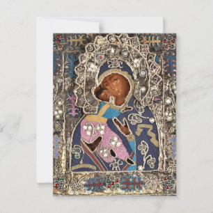 De Moeder Gods Vladimirskaya Orthodoxe Icoon      Briefkaart