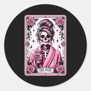De Moeder Grappige Tarotkaart Vrouw Skelet Moeder Ronde Sticker